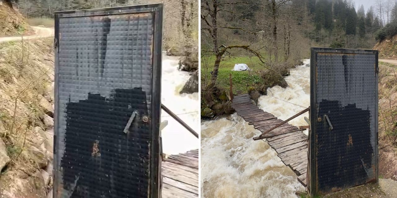 Rize’deki Asma Köprüye Kilitli Kapı Şaşkınlık Yarattı